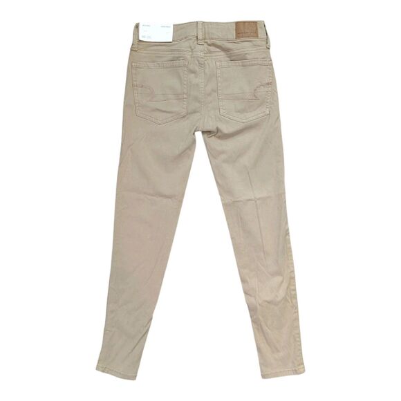 American Eagle Pants Tan Khaki Jegging Super Stretch Womens Size 00 X-Short NEW - Picture 2 of 4